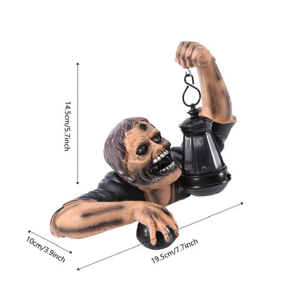 Zombie Spooky Lantern Scary Garden Statue Outdoor