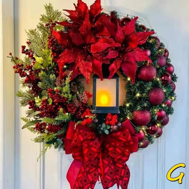 Christmas Decor - Artificial Flowers & Greenery, Gift Decor - Decorative Wreath for Home & Holiday