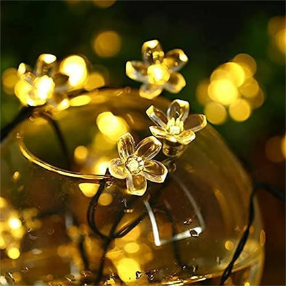 Outdoor Solar Flower String Lights Waterproof Fairy Light Decorations