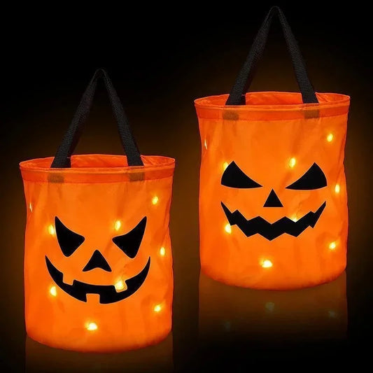 LED Light Halloween Trick Or Treat Bucket