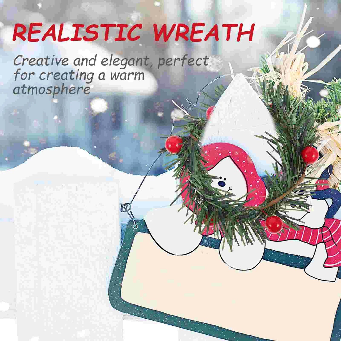 Christmas Decor - Artificial Flowers & Greenery, Gift Decor - Decorative Wreath for Home & Holiday - 5 Pcs