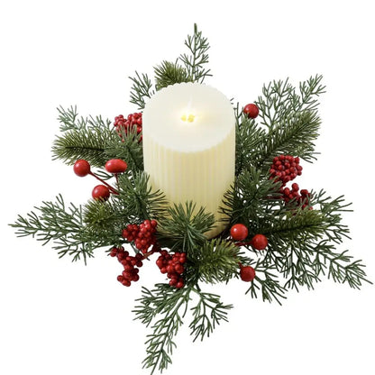 Artificial Flower Candle Wreath 25cm