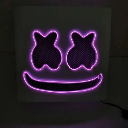 LED DJ Mask Lifelike Marshmello Mask