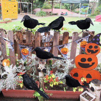 1-6PCS Scare Black Feather Crow
