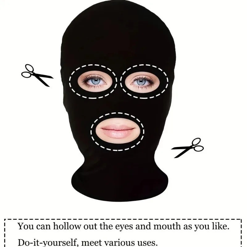 Black Hood Halloween Cosplay Costumes Spandex Full Mask