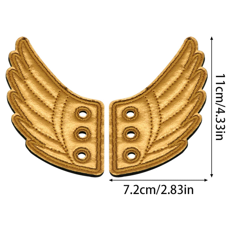 1 Pair Bling Bat Shoe Wings Embroidery DIY