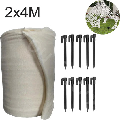 2/4m Halloween Decorations Outdoor Spider Web Giant