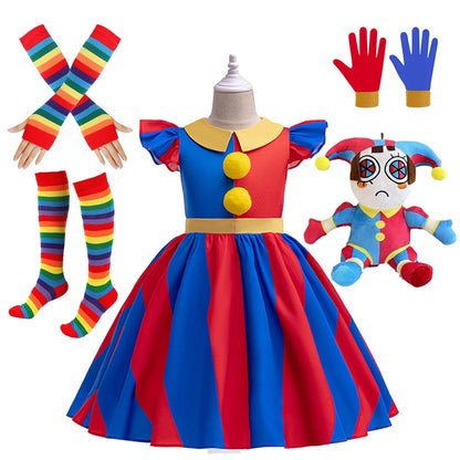Kids Pomni Cosplay Costume