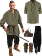 4 Pcs Halloween Men's Renaissance Costume Set