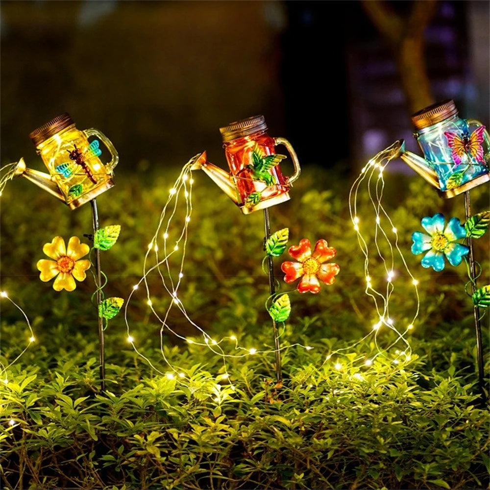 Charming Solar Watering Can LED String Lights