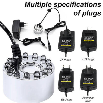 Party Mist Maker Water Pond Fountain Fogger 12 LED