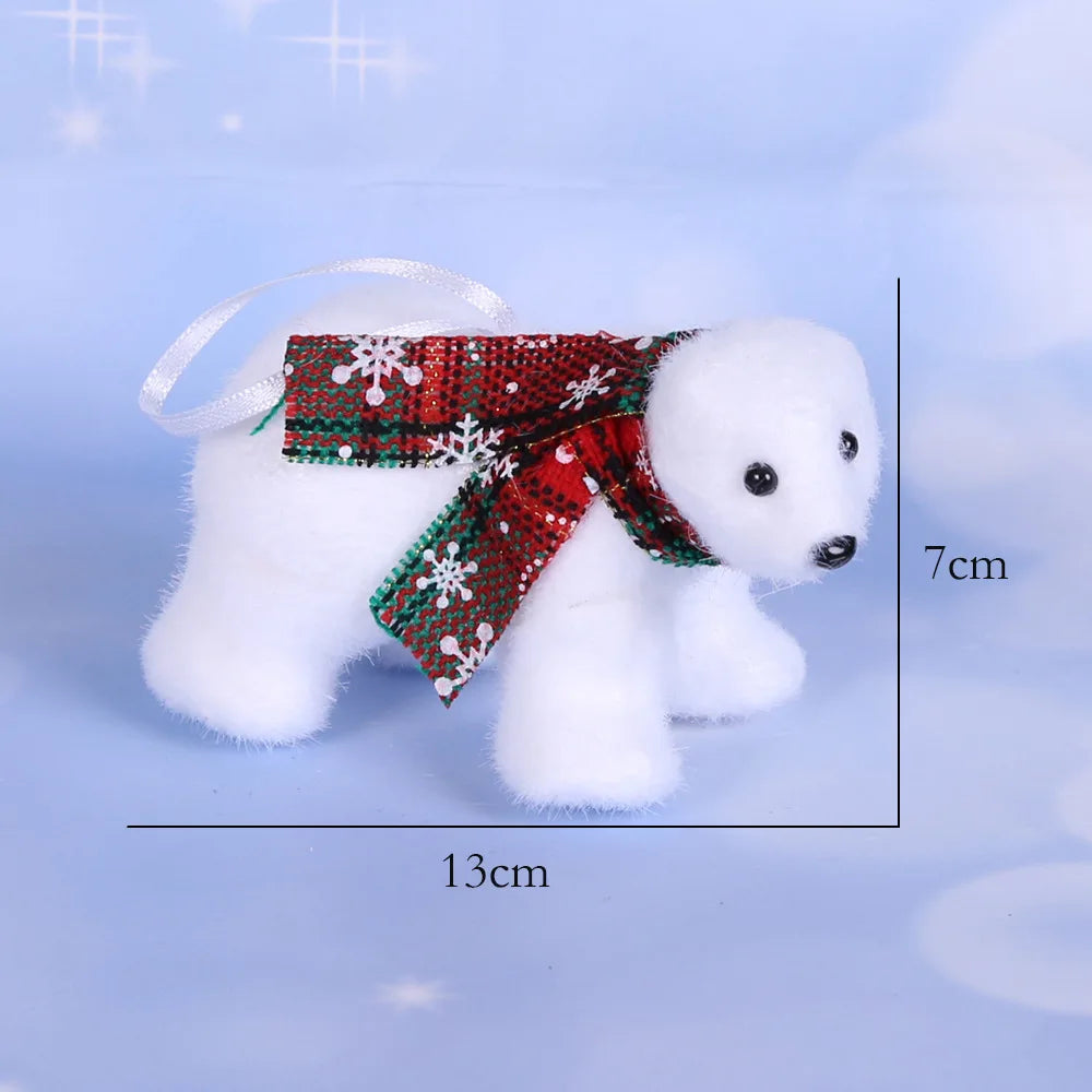 1pcs White Bear Pendants Christmas Tree Ornaments