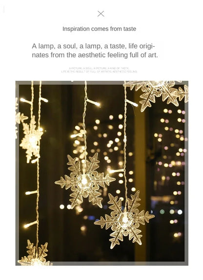 Led Snowflake Curtain Garland