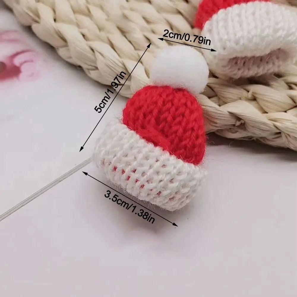 20pcs Mini Knitting Christmas Hats Yarn