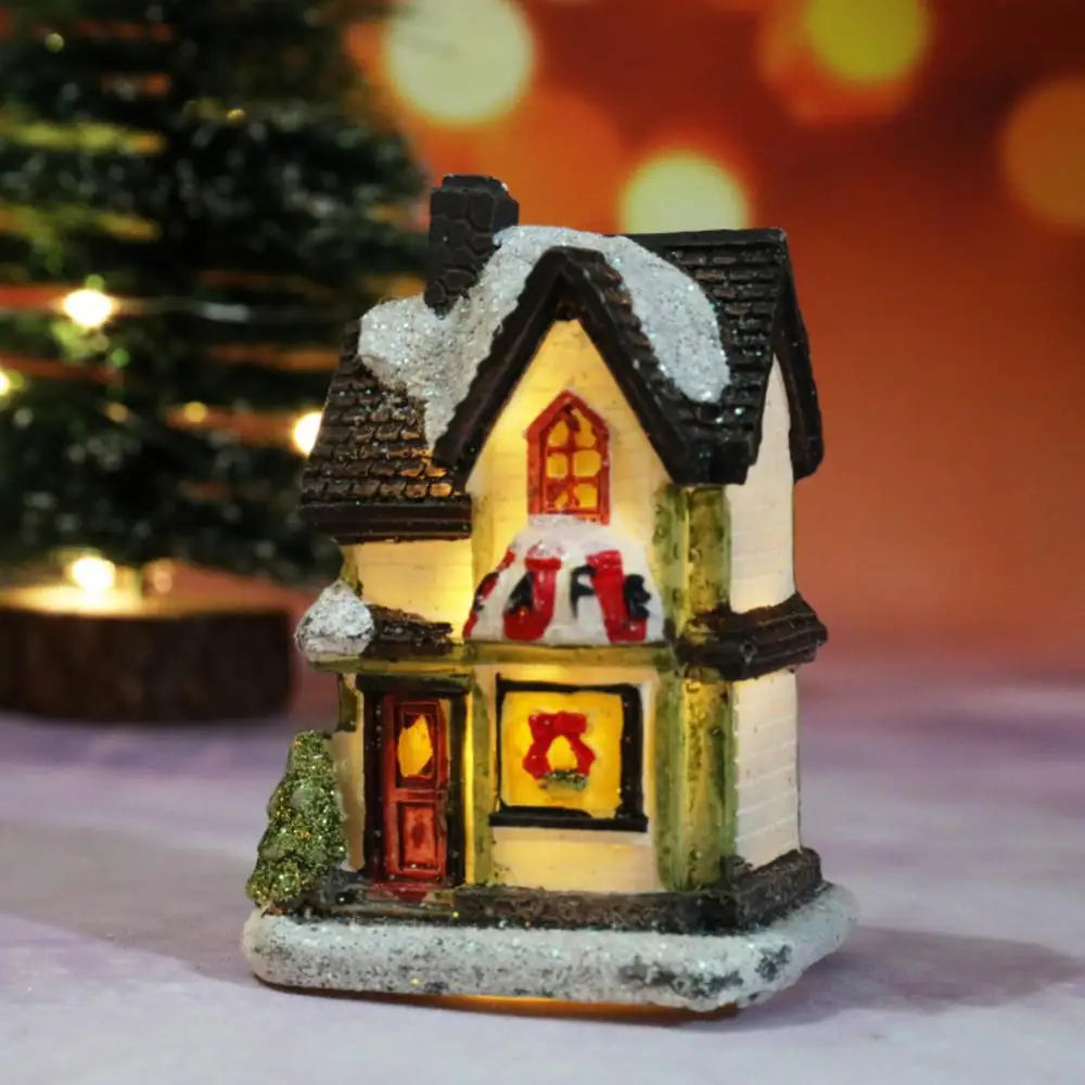 Christmas LED Light Wooden House Luminous Cabin