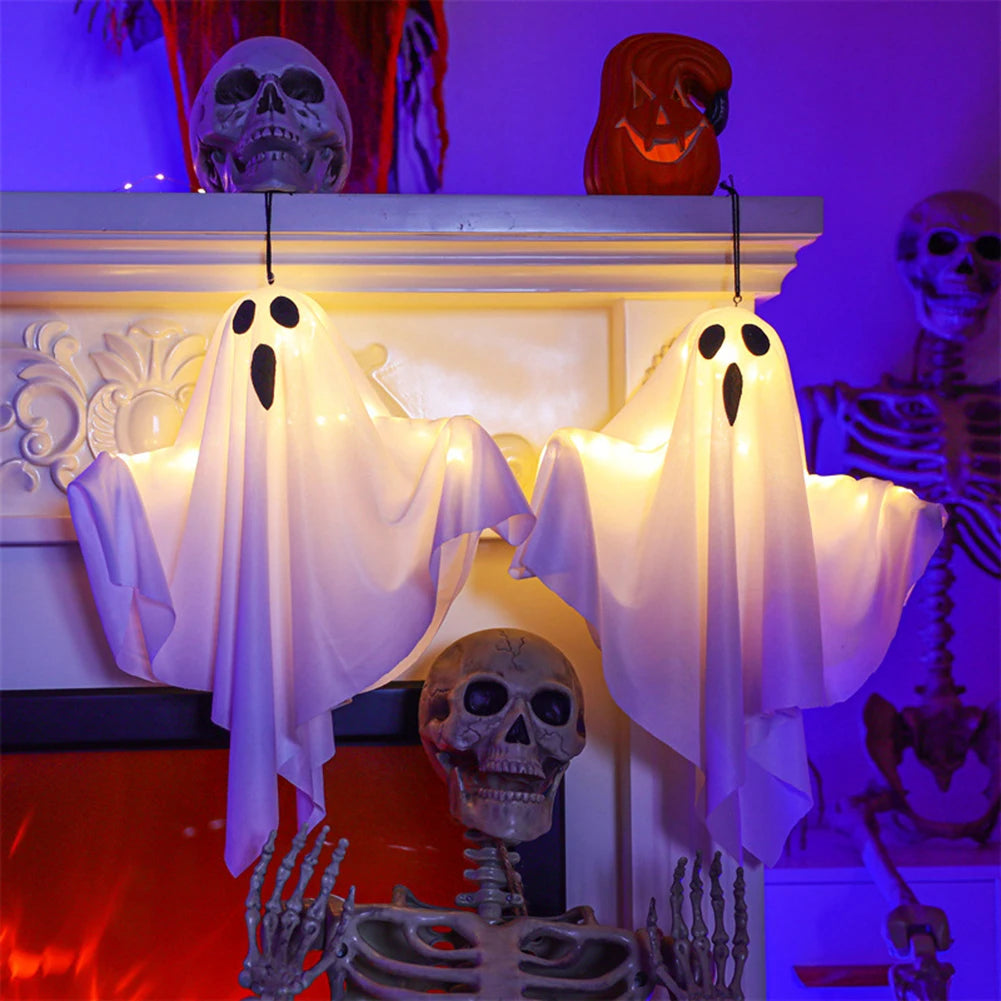 Glowing White Ghost LED Hanging Ghosts