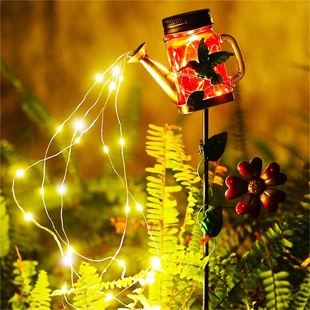 Charming Solar Watering Can LED String Lights