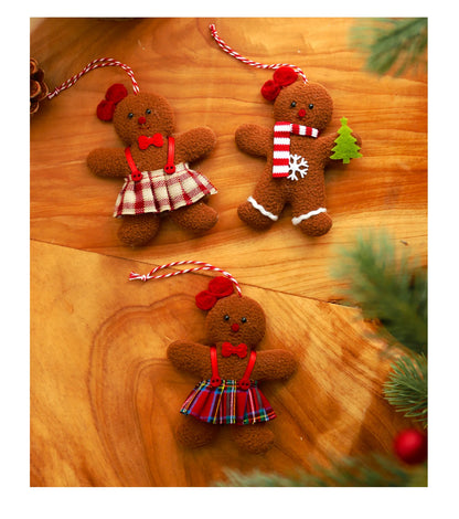 3 PCS Gingerbread Man Doll Christmas Decoration Pendants