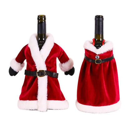 Luxurious Golden Velvet Dress Wine Bottle Cover