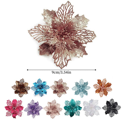 9cm Glitter Artifical Christmas Flowers Tree