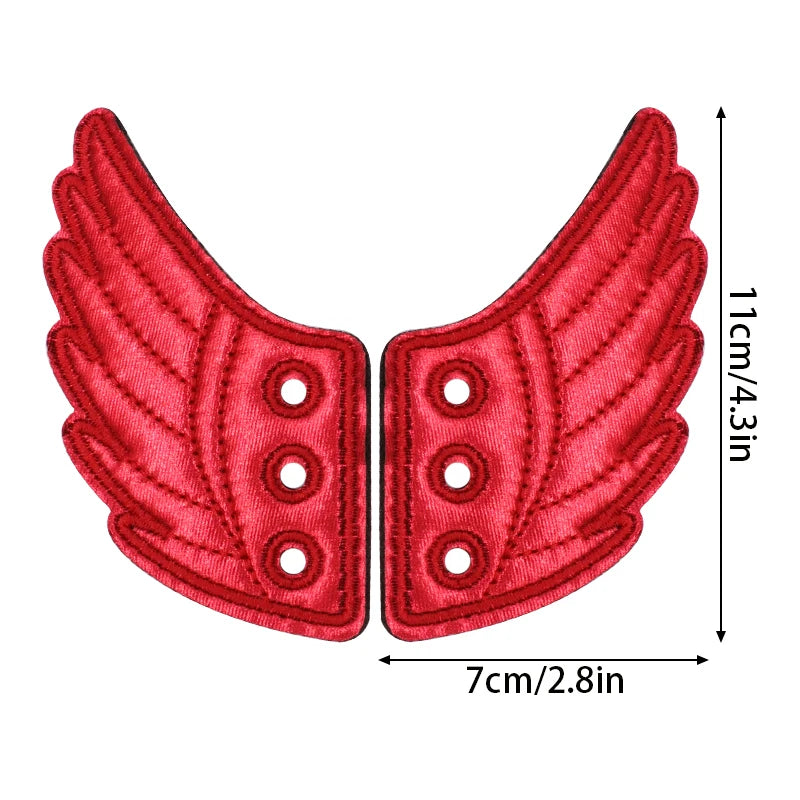 1 Pair Bling Bat Shoe Wings Embroidery DIY