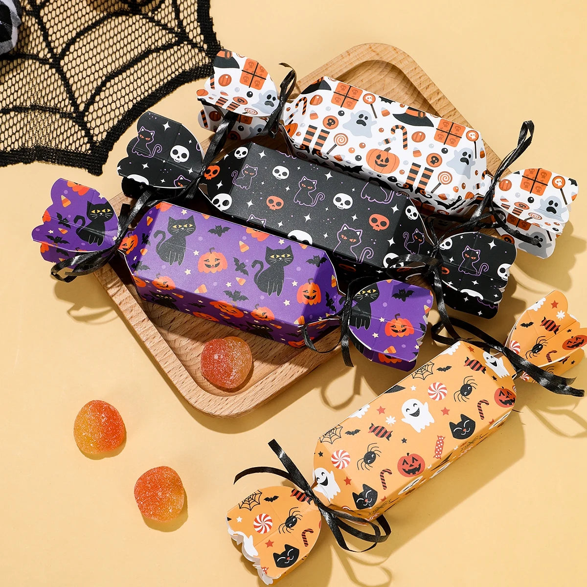 Pumpkin Ghost Cat  Halloween Trick Or Treat Box - Festivewarehouse™