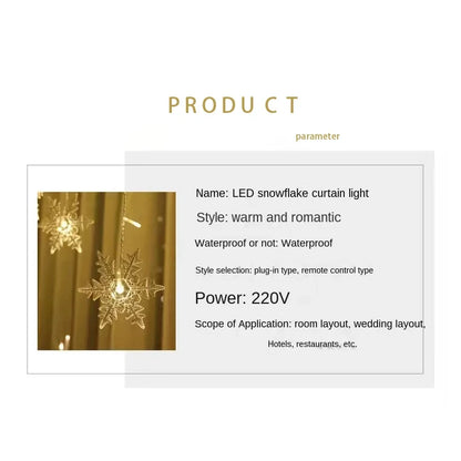 Led Snowflake Curtain Garland