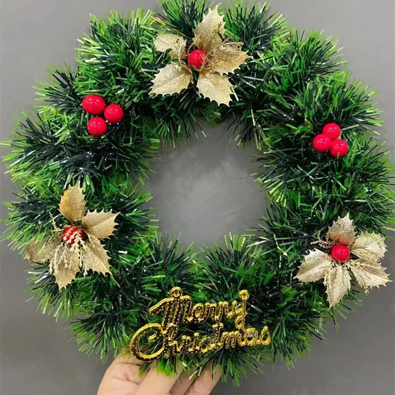 Christmas Decor - Artificial Flowers & Greenery, Gift Decor - Decorative Wreath for Home & Holiday - 1pc