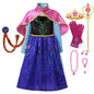 Summer Fancy Queen Elsa Anna Costume Girls