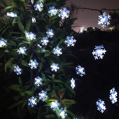 Snow Lamp Christmas Solar Snowflake String Lights