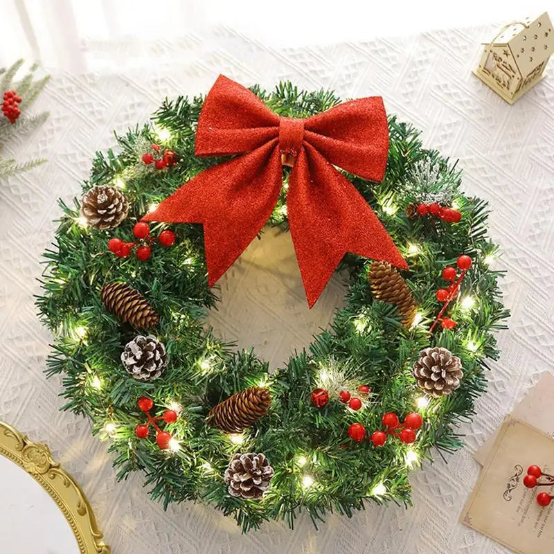 Pine Cone Christmas Wreath - Decorative Wreath for Home & Holiday - 50cm