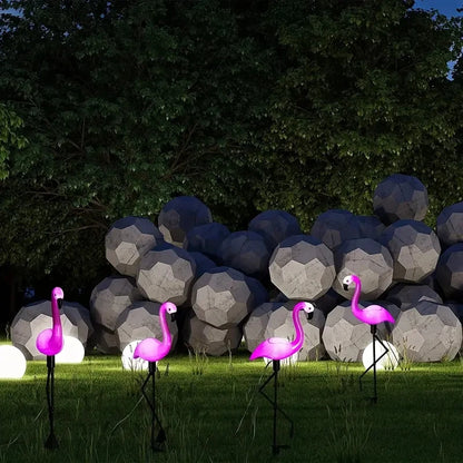 1 Pc Outdoor Solar Lights Flamingo Garden Led