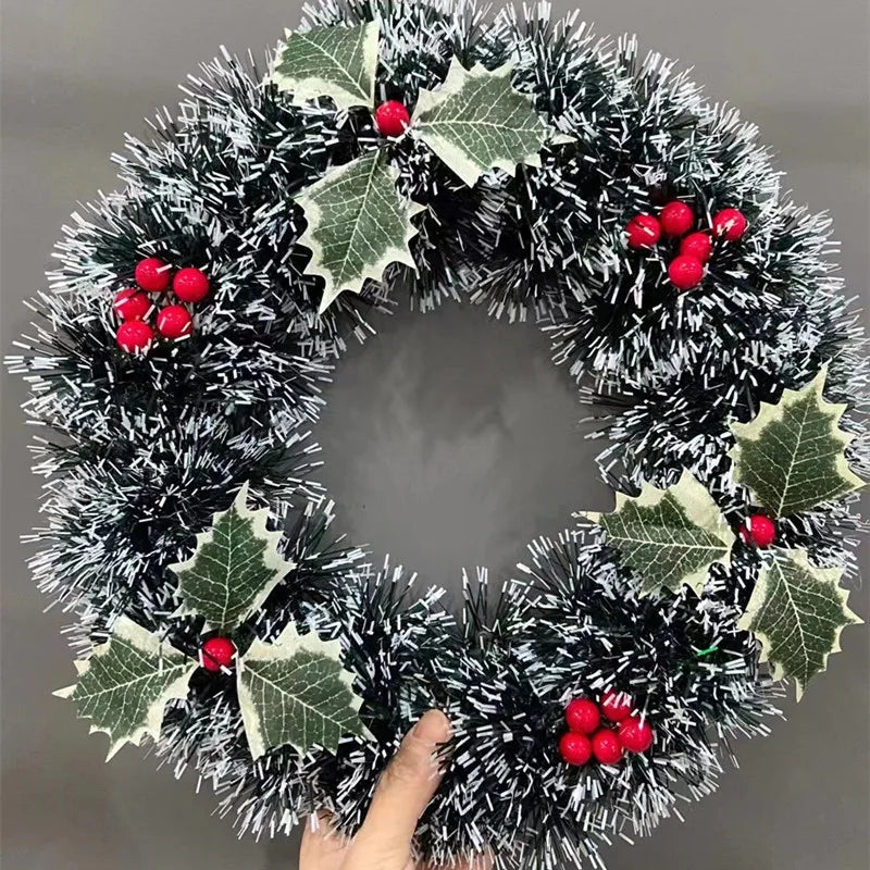 Christmas Decor - Artificial Flowers & Greenery, Gift Decor - Decorative Wreath for Home & Holiday - 1pc