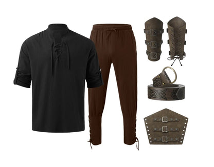4 Pcs Halloween Men's Renaissance Costume Set
