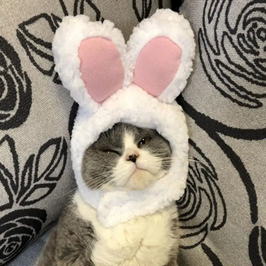 Adjustable Soft Adorable Rabbit Hat for Pets