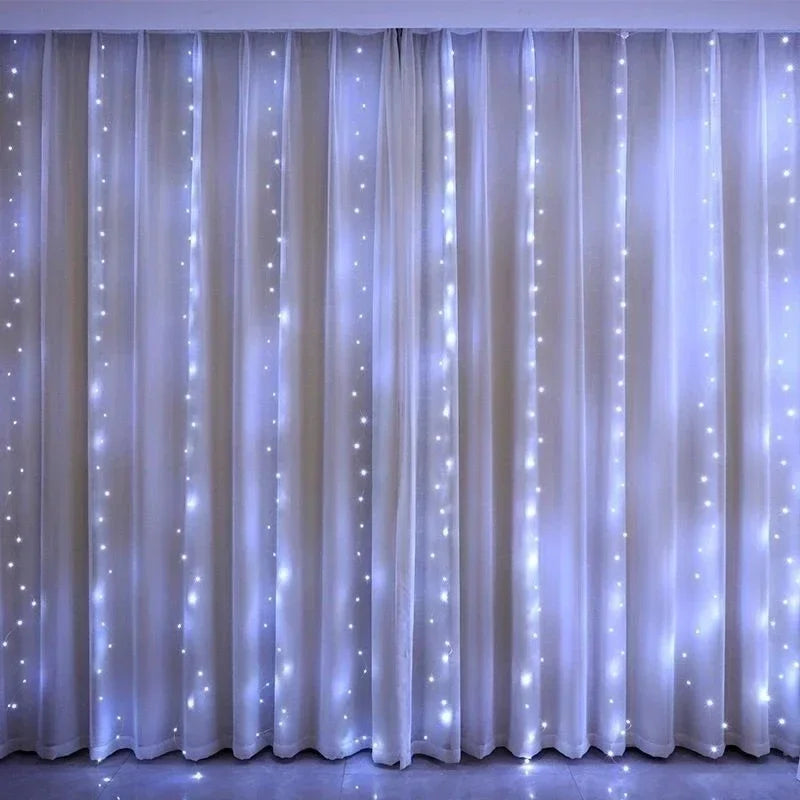 LED Curtain Fairy Lights 8 Lighting Modes Christmas Decoration