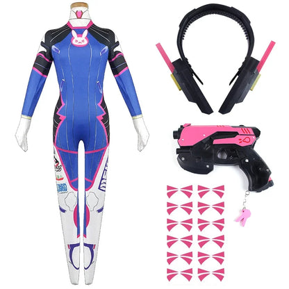 Anime Woman Jumpsuit Tights Dva Cosplay Costume