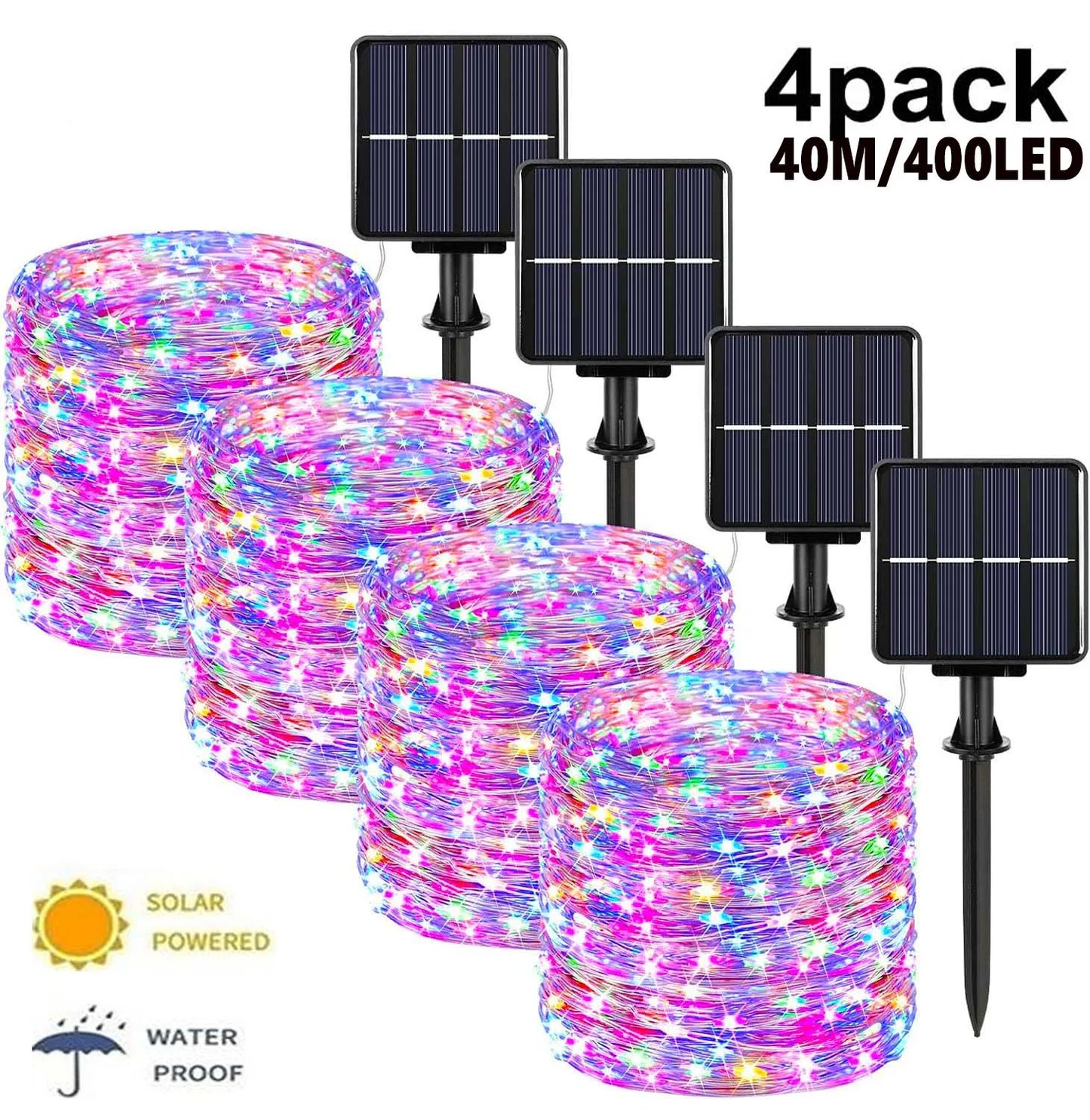 4pack 8 Modes Outdoor Solar String Light