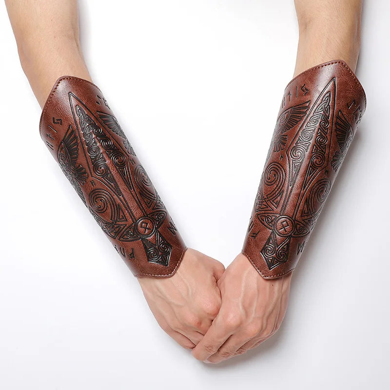 Medieval PU Leather Gauntlet Wristband