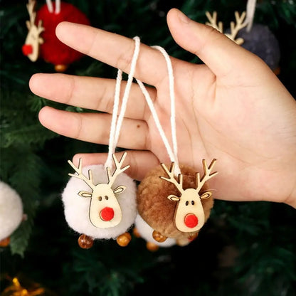 Felt Deer Wool Wooden Elk Christmas Tree Ornaments