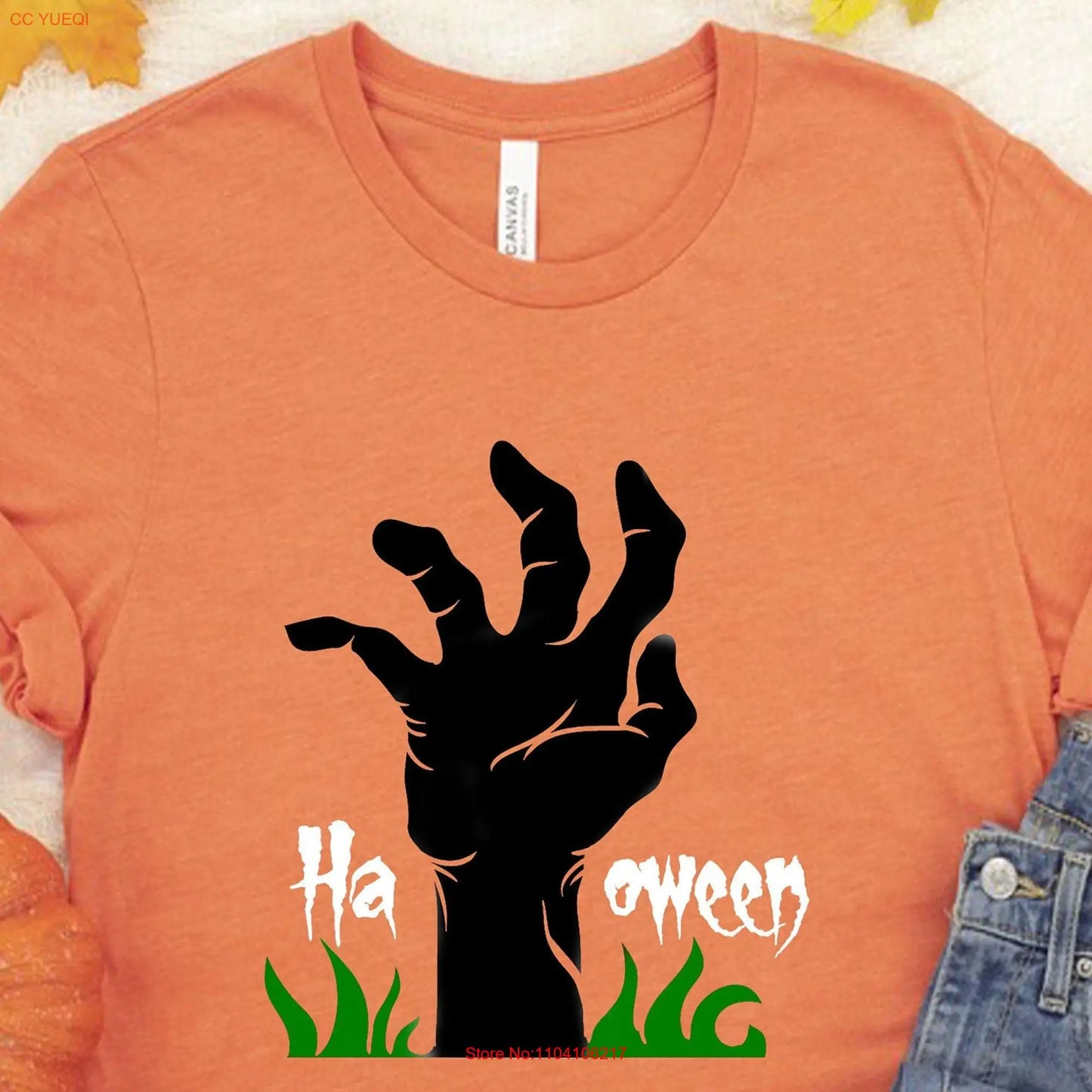 Halloween T Shirt Black Hand Scarry s for Spooky Themed long or short sleeves