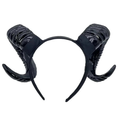 Black Demon Horn Headdress Cosplay Headwear