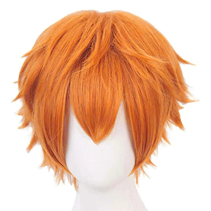Short Orange Wig for Men Orange Cosplay Costume