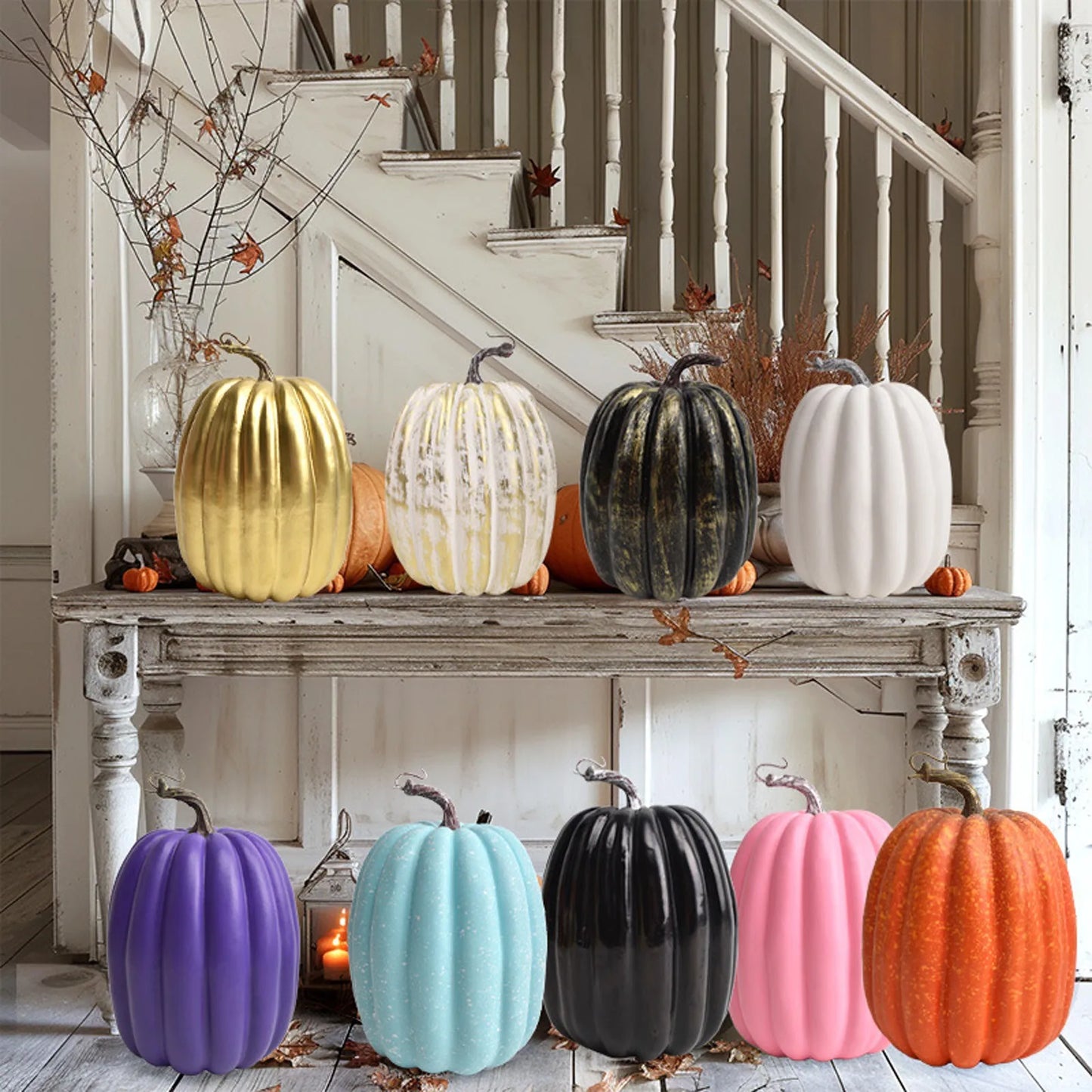 Pumpkin Set Rustic Farmhouse Centerpiece