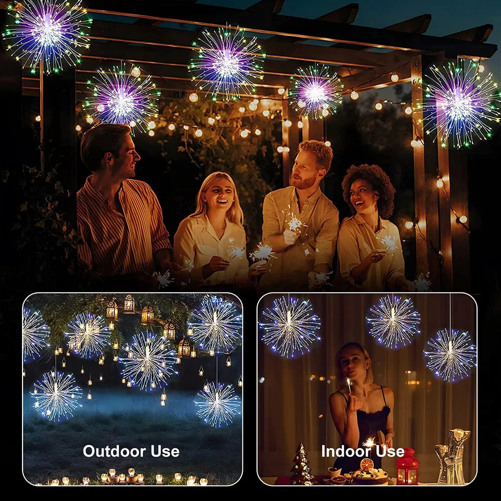 LED Fireworks Fairy Lights Copper Wire String Light