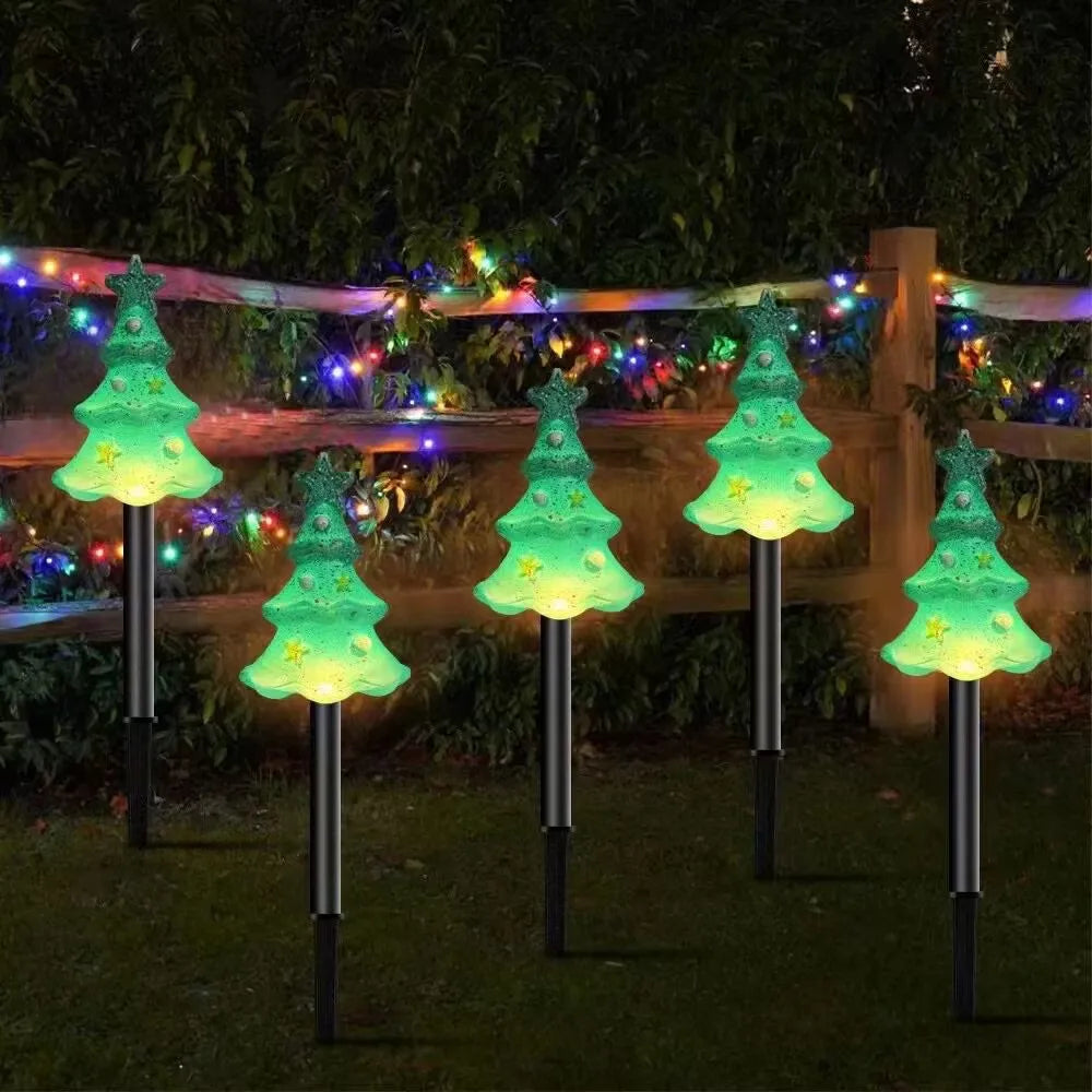 Christmas Crutches Solar Lights Outdoor Lollipop Lamp 5pcs