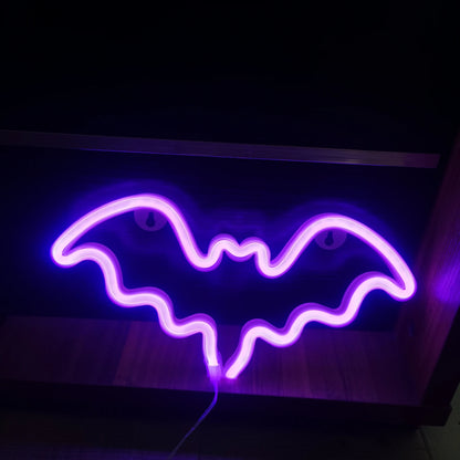 Halloween Bat Spirit LED Neon Wall Decor - USB or Battery Powered