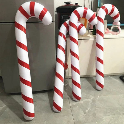 1pc Inflatable Christmas Candy Cane Stick Balloons