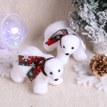 1pcs White Bear Pendants Christmas Tree Ornaments