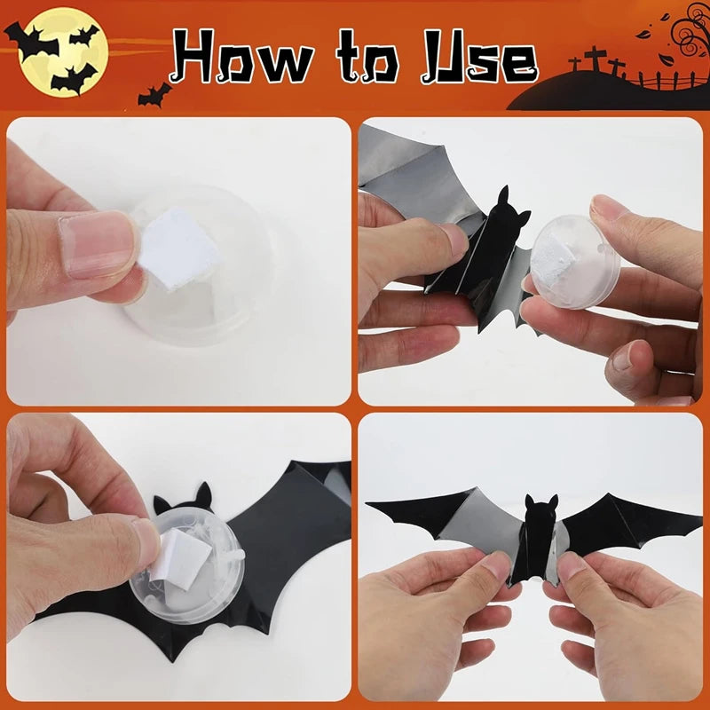 LED Bats Spider Decor - Glow-in-the-Dark 3D